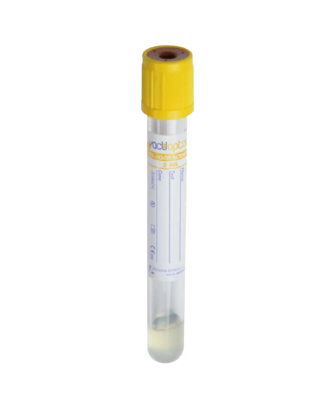 Tubo de extracción al vacío con gel separador y activador de coágulo